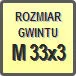 Piktogram - Rozmiar gwintu: M 33x3